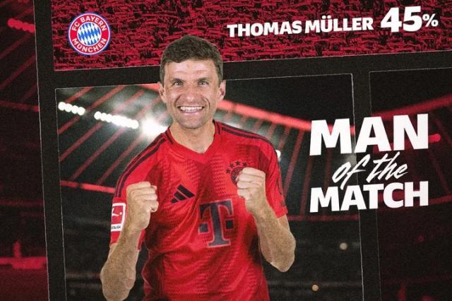 星空体育-最后一场德国“国家德比”，穆勒票选全场最佳球员
